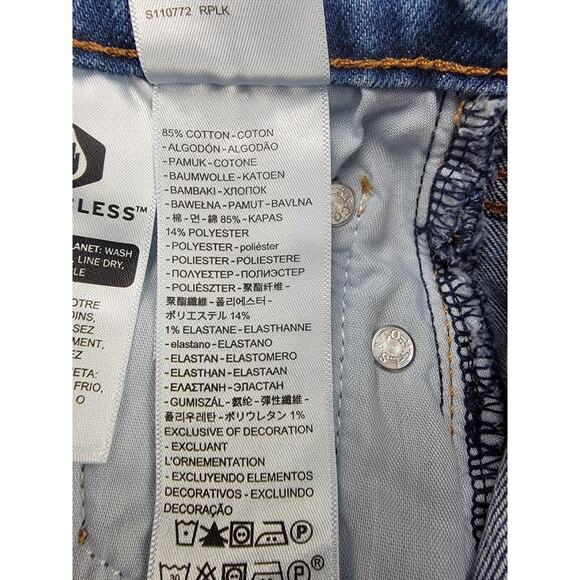 Levi's Wedgie Straight Jeans Womens W24 L28 Blue High Rise Button Fly - Picture 5 of 16